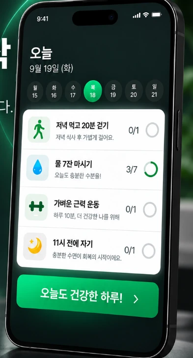 실천 시작 화면 예시